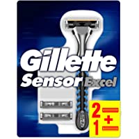 Gillette Sensor Excel Maquinilla De Afeitar Para Hombre + 2 Recambios Sensor Excel Y 1 Recambio Sensor3